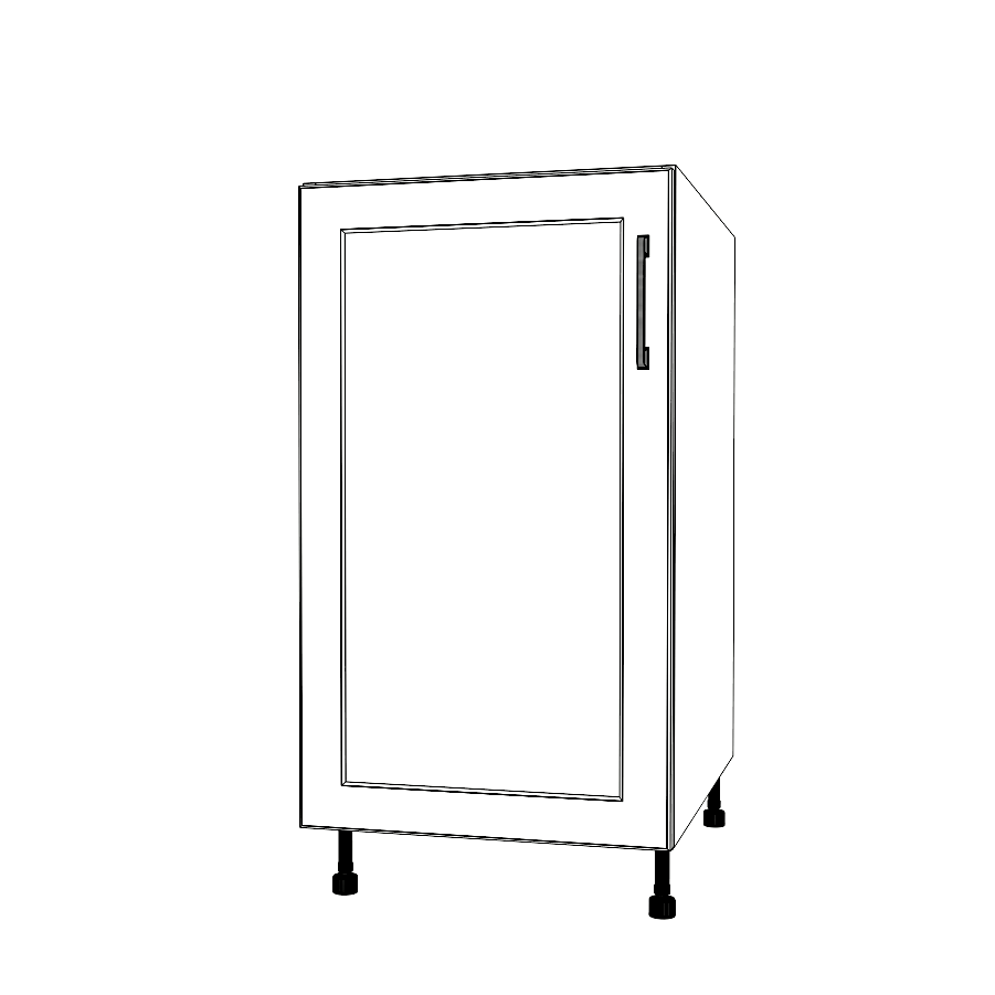 18" Wide Base Cabinet - (White Cabinet Boxes - Painted Doors)