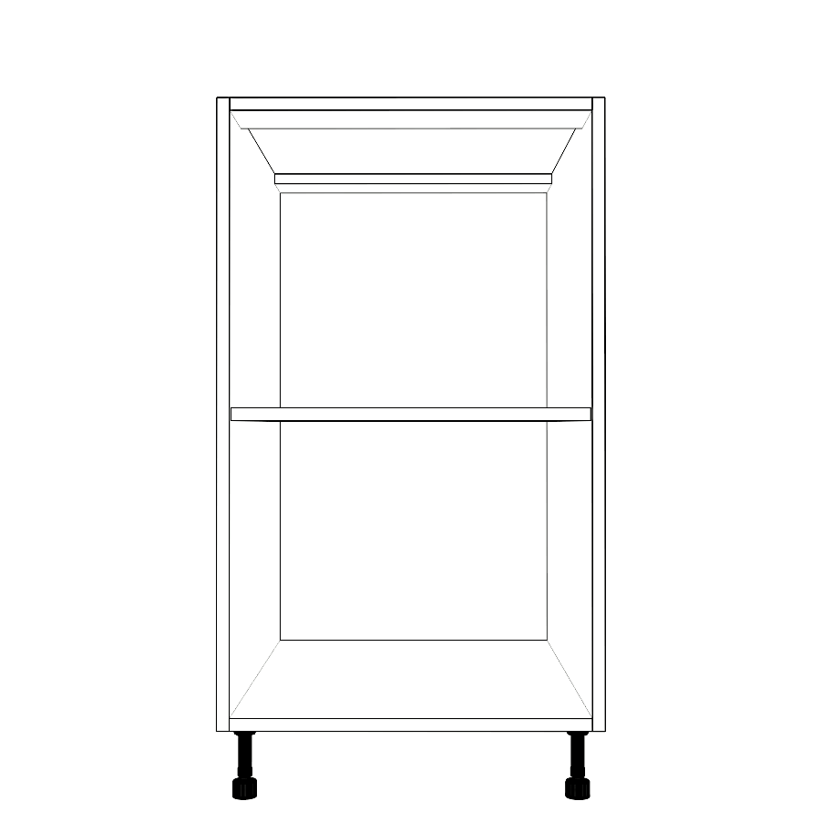 19" Wide Base Cabinet - (White Cabinet Boxes - Thermofoil Doors)