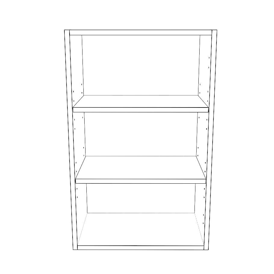 19" Wide x 30" High Wall Cabinet - (White Cabinet Boxes - Thermofoil Doors)