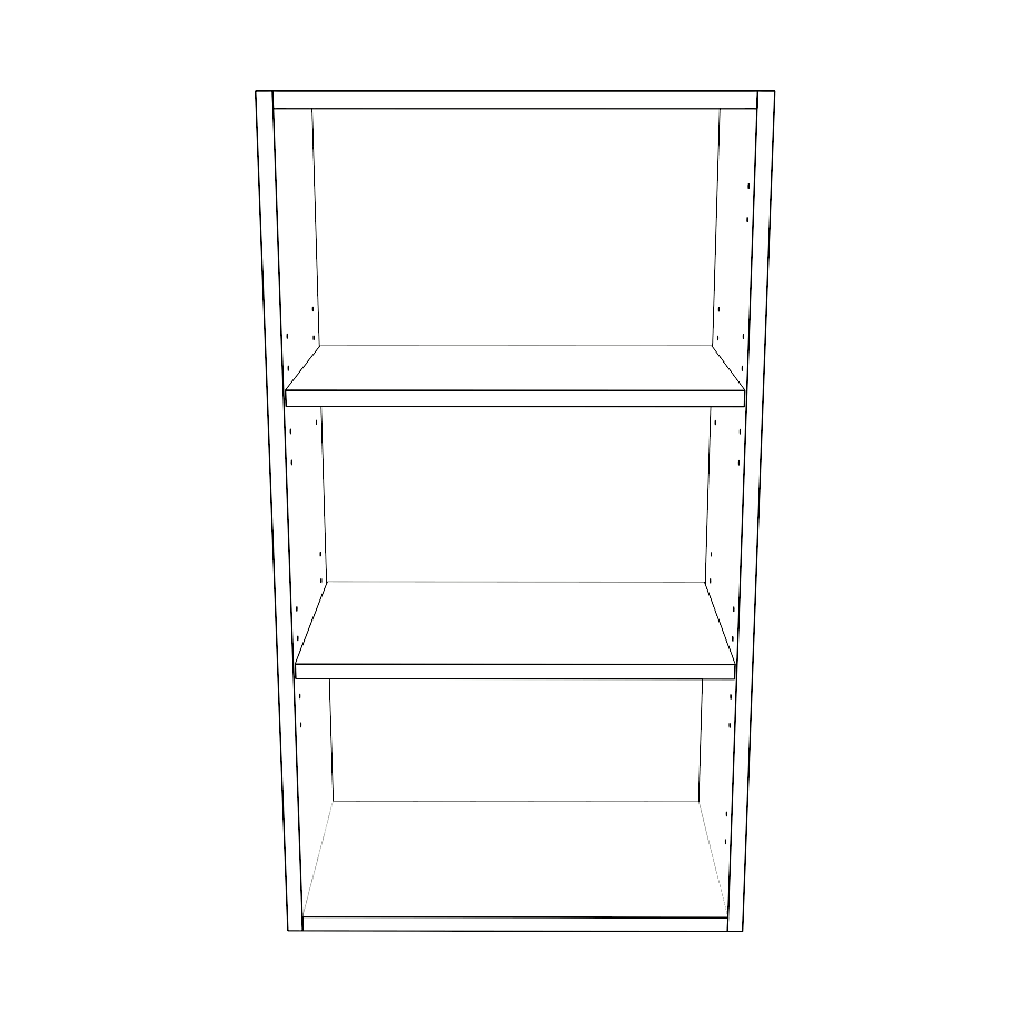 19" Wide x 34" High Wall Cabinet - (White Cabinet Boxes - Painted Doors)