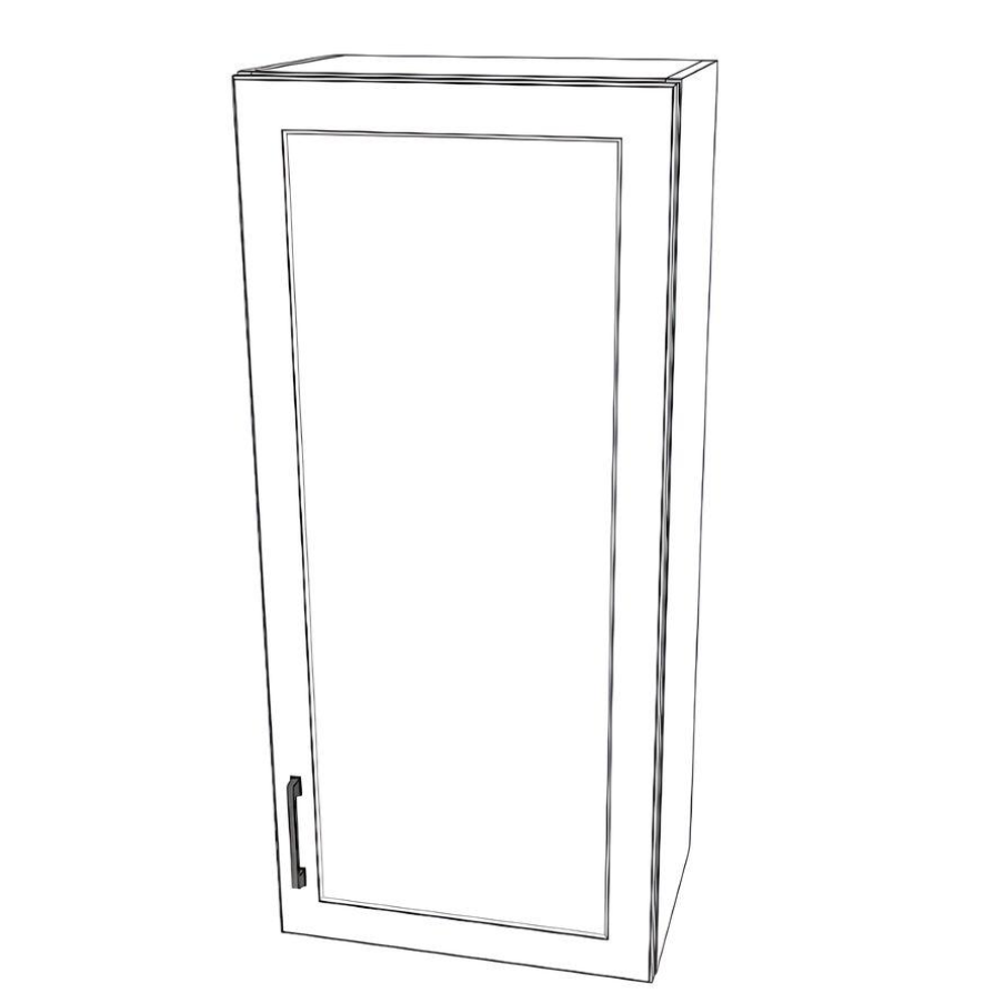 19" Wide x 42" High Wall Cabinet - (White Cabinet Boxes - Painted Doors)
