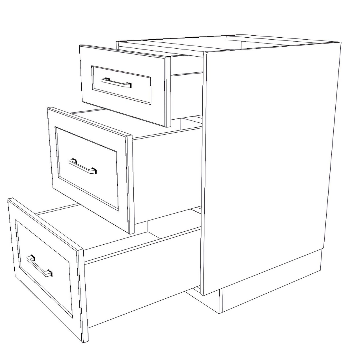 20" Wide Drawer Cabinet - (White Cabinet Boxes - Painted Doors)