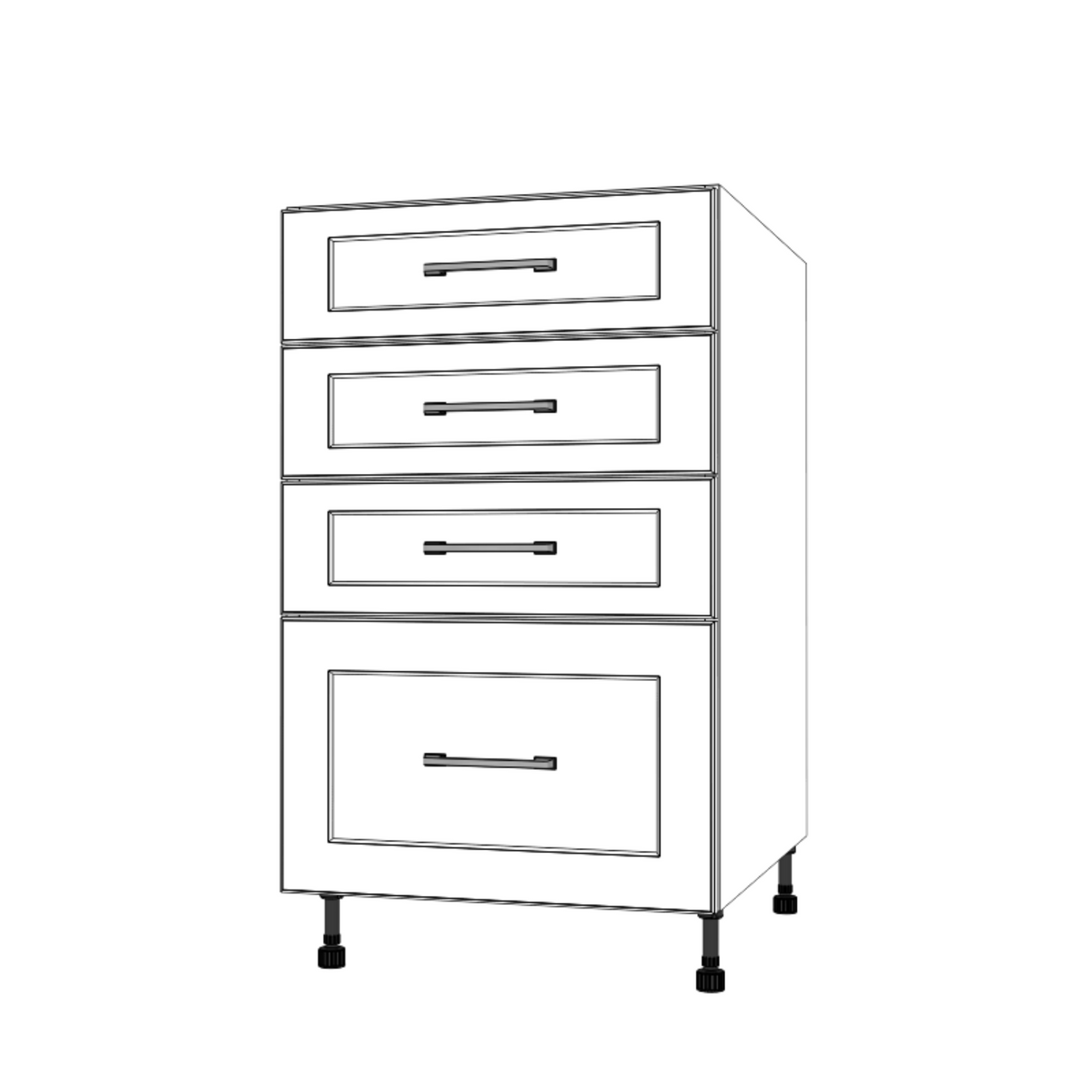 20" Wide Drawer Cabinet - (White Cabinet Boxes - Painted Doors)
