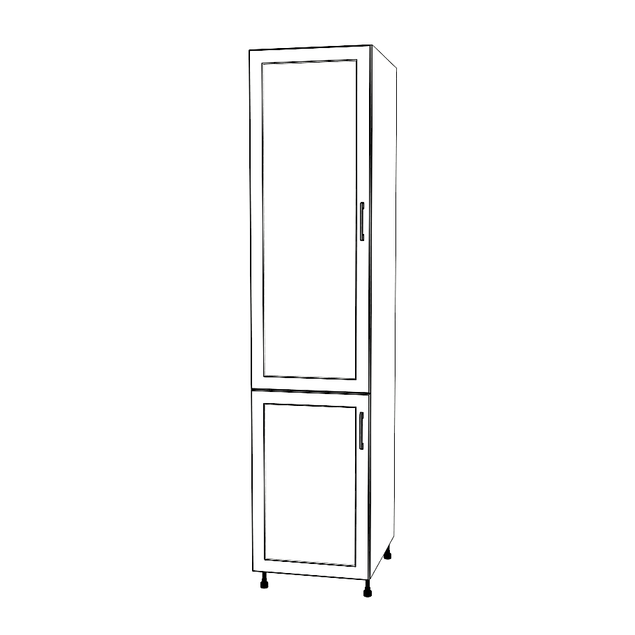 20" Wide Tall Pantry Cabinet - (White Cabinet Boxes - Painted Doors) 24 D