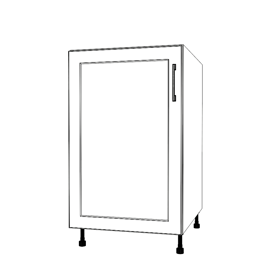 20" Wide Base Cabinet - (White Cabinet Boxes - Painted Doors)