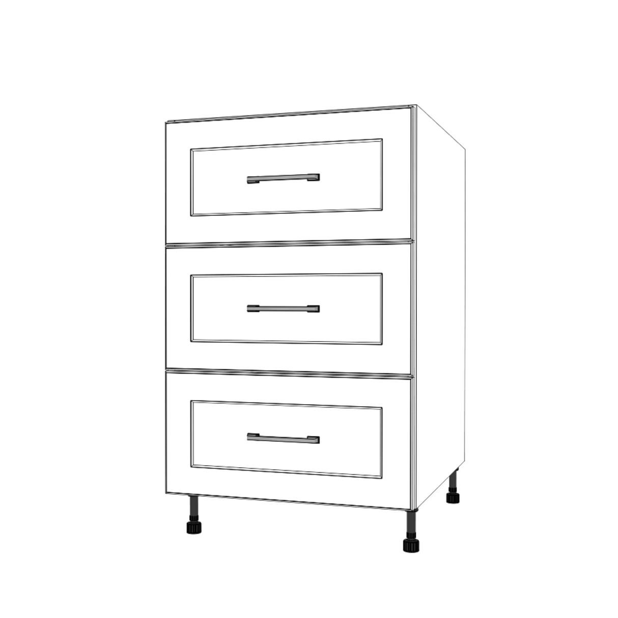 21" Wide Drawer Cabinet - (White Cabinet Boxes - Painted Doors)