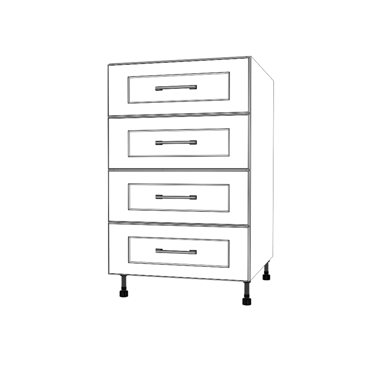 21" Wide Drawer Cabinet - (White Cabinet Boxes - Painted Doors)
