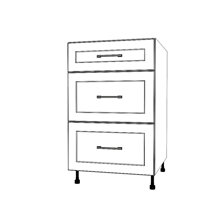 21" Wide Drawer Cabinet - (White Cabinet Boxes - Painted Doors)