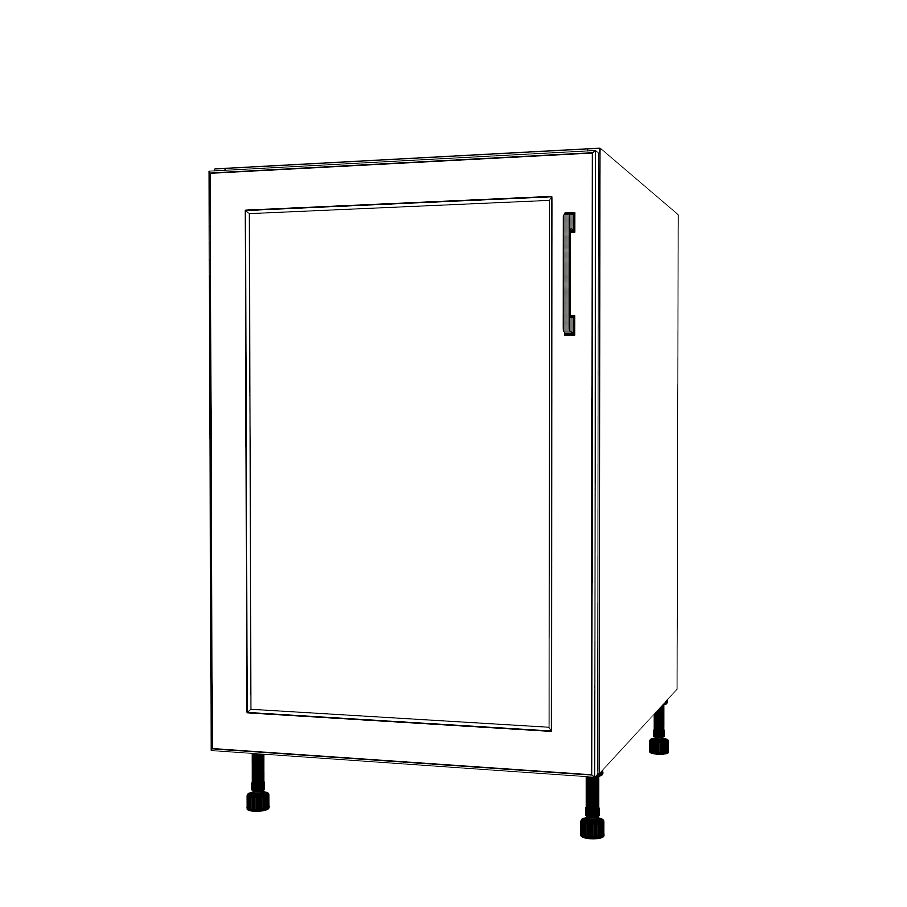 21" Wide Base Cabinet - (White Cabinet Boxes - Painted Doors)