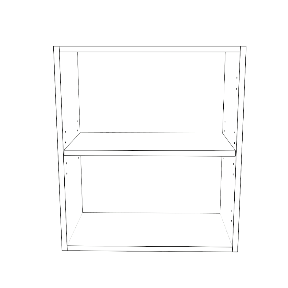 21" Wide x 24" High Wall Cabinet - (White Cabinet Boxes - Painted Doors)