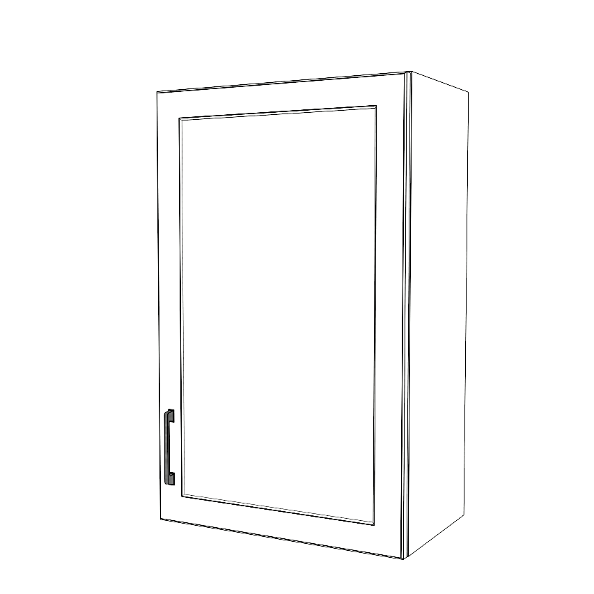 21" Wide x 34" High Wall Cabinet - (White Cabinet Boxes - Painted Doors)