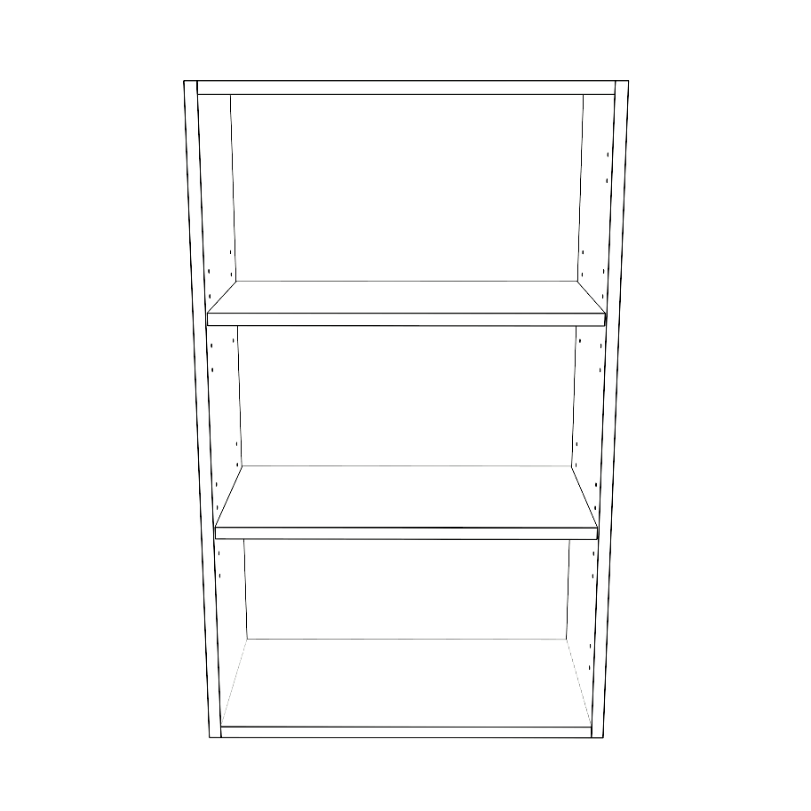 21" Wide x 34" High Wall Cabinet - (White Cabinet Boxes - Painted Doors)