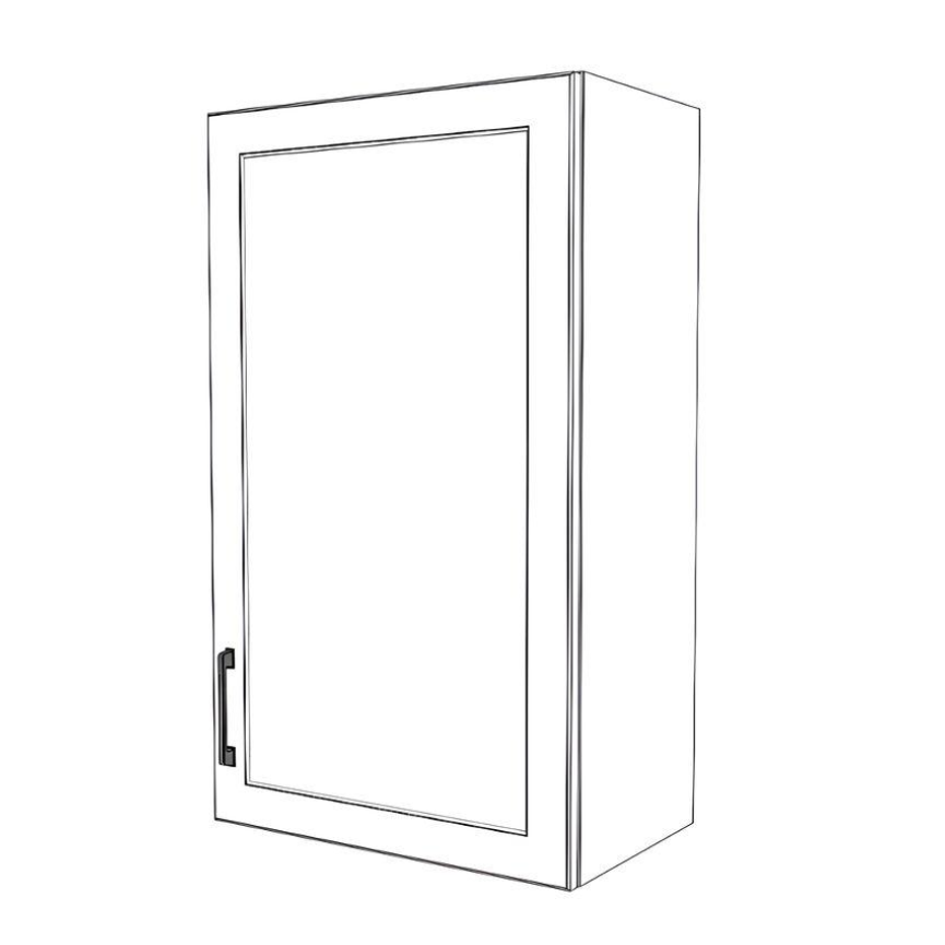21" Wide x 36" High Wall Cabinet - (White Cabinet Boxes - Painted Doors)
