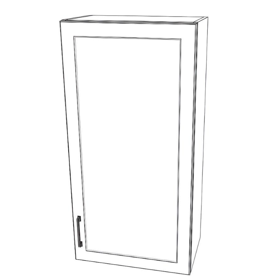 21" Wide x 42" High Wall Cabinet - (White Cabinet Boxes - Painted Doors)