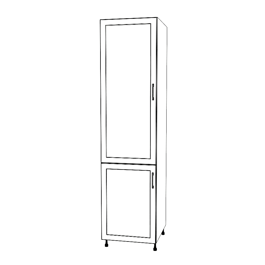 22" Wide Tall Pantry Cabinet - (White Cabinet Boxes - Thermofoil Doors) 24 D