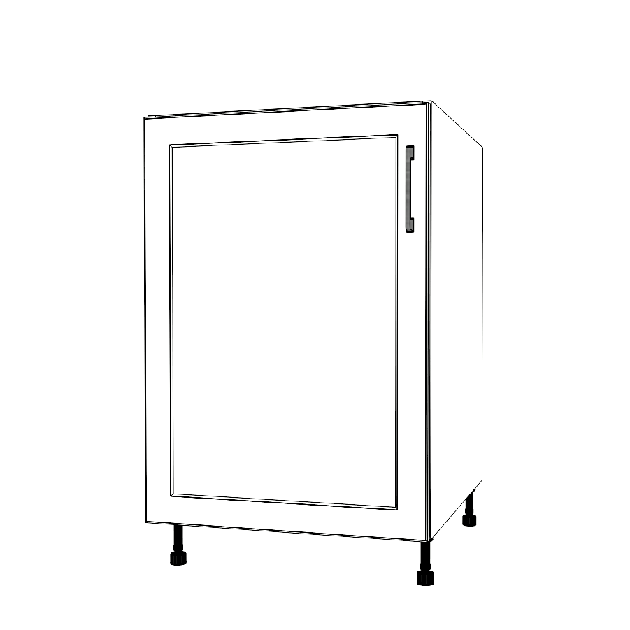 22" Wide Base Cabinet - (White Cabinet Boxes - Painted Doors)