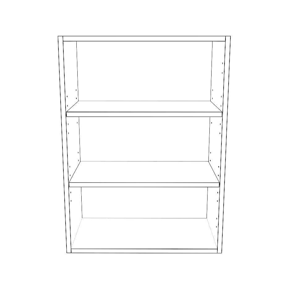 22" Wide x 30" High Wall Cabinet - (White Cabinet Boxes - Thermofoil Doors)