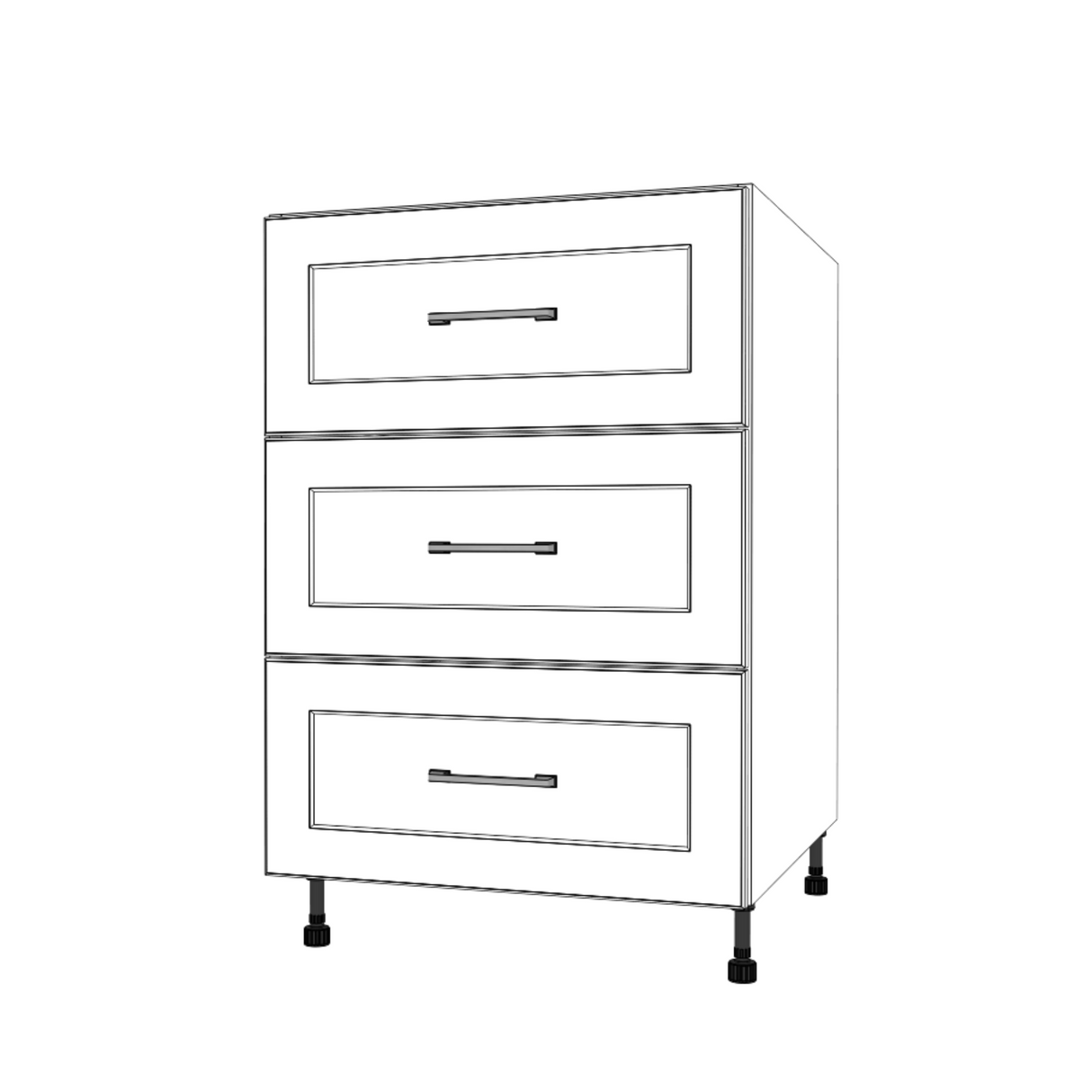 23" Wide Drawer Cabinet - (White Cabinet Boxes - Painted Doors)