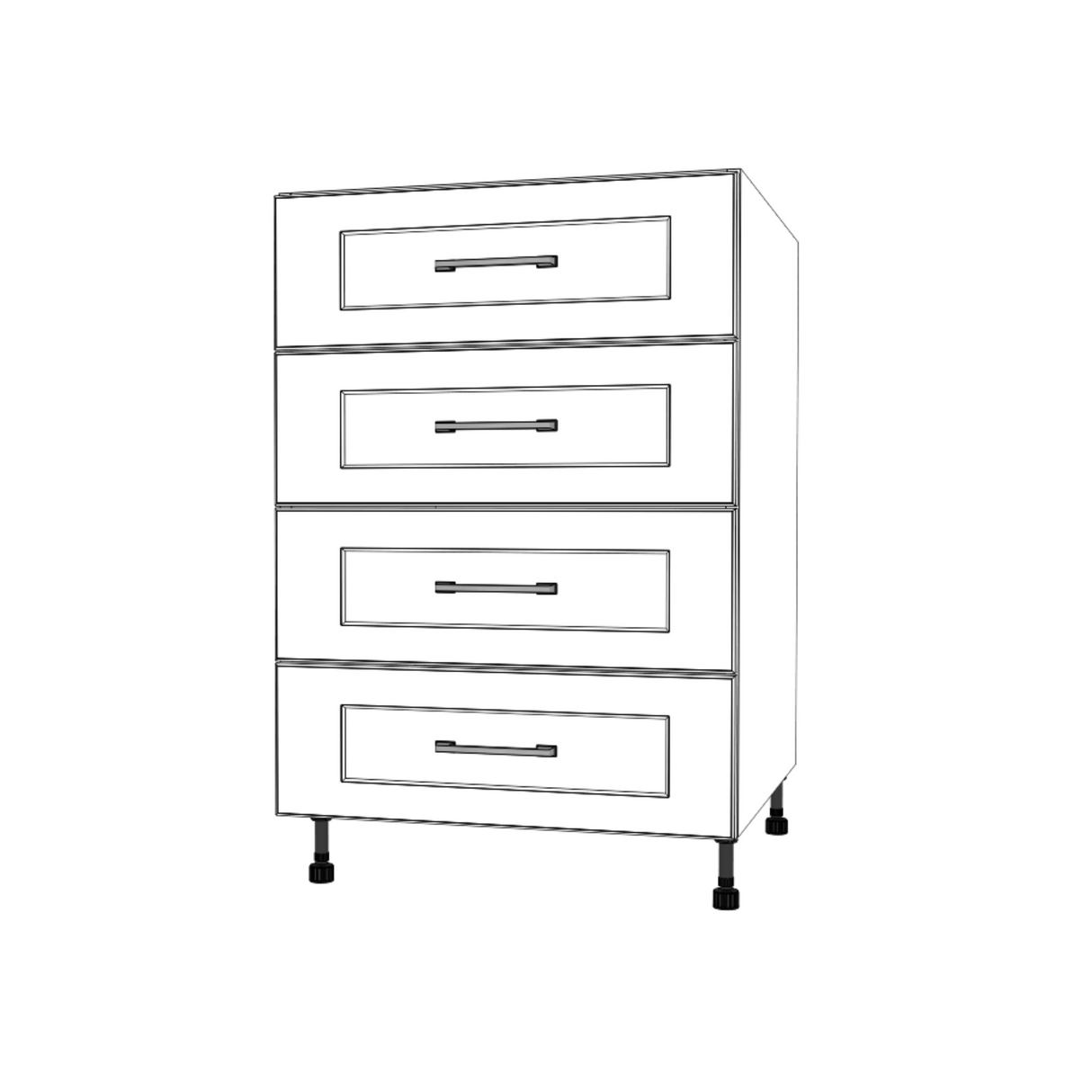 23" Wide Drawer Cabinet - (White Cabinet Boxes - Painted Doors)