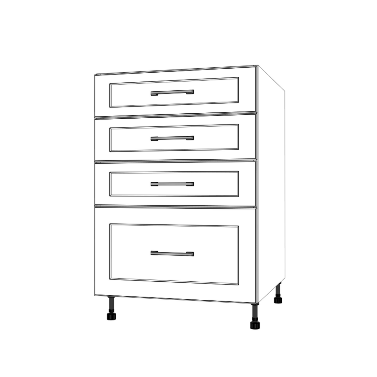 23" Wide Drawer Cabinet - (White Cabinet Boxes - Painted Doors)