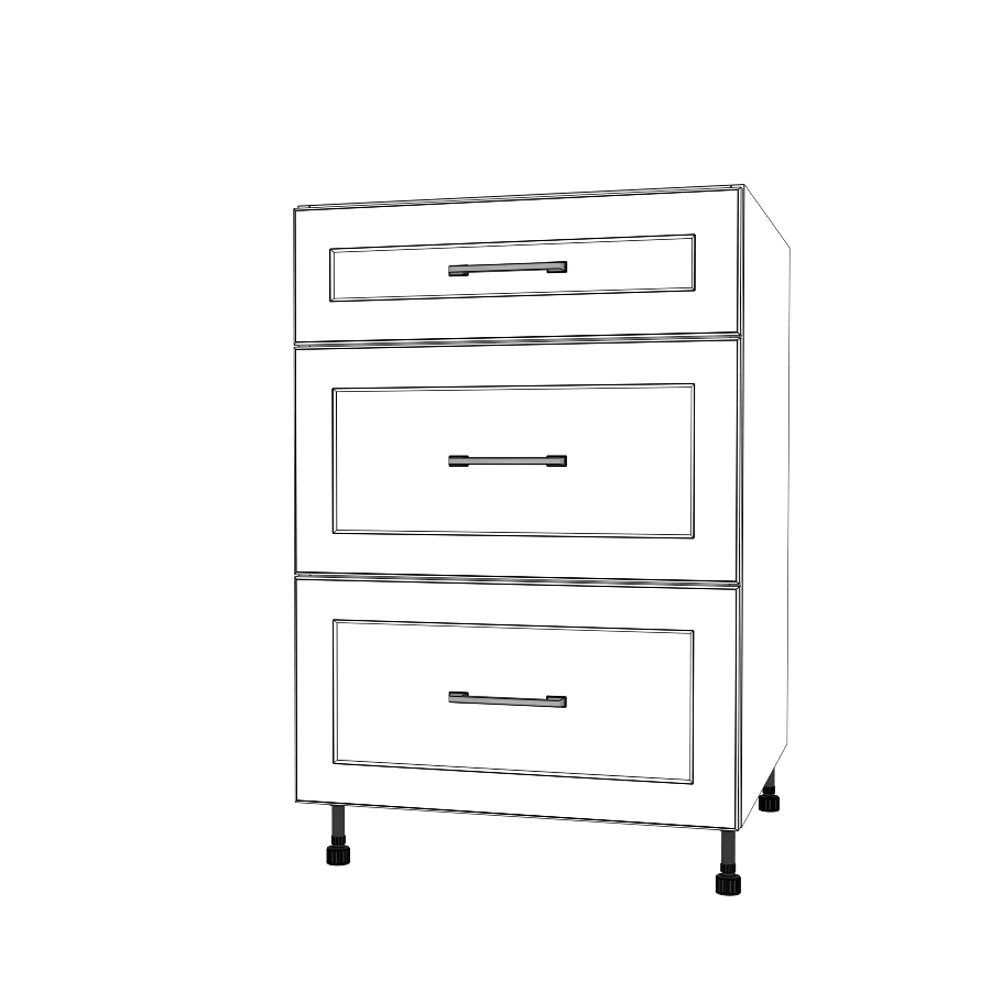 23" Wide Drawer Cabinet - (White Cabinet Boxes - Painted Doors)