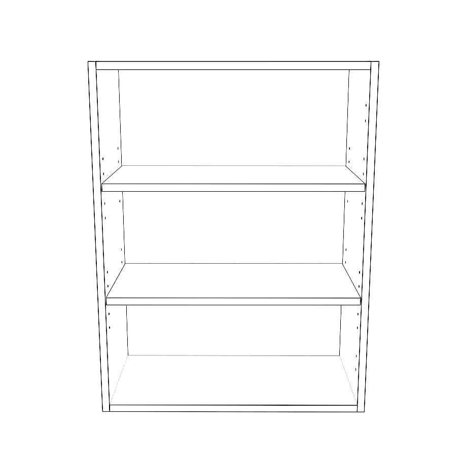 23" Wide x 30" High Wall Cabinet - (White Cabinet Boxes - Thermofoil Doors)