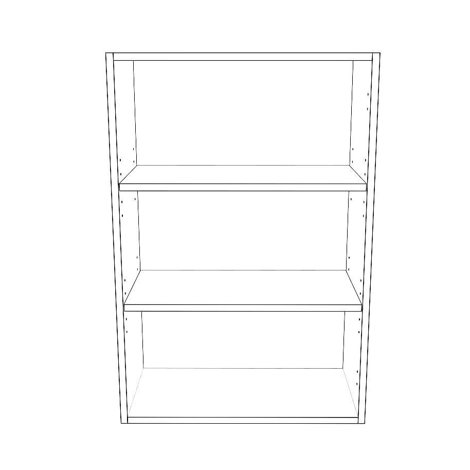 23" Wide x 34" High Wall Cabinet - (White Cabinet Boxes - Painted Doors)