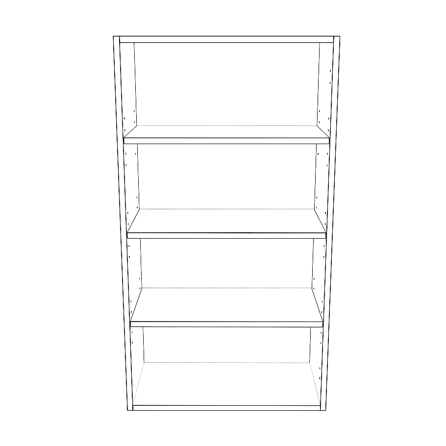 23" Wide x 42" High Wall Cabinet - (White Cabinet Boxes - Painted Doors)