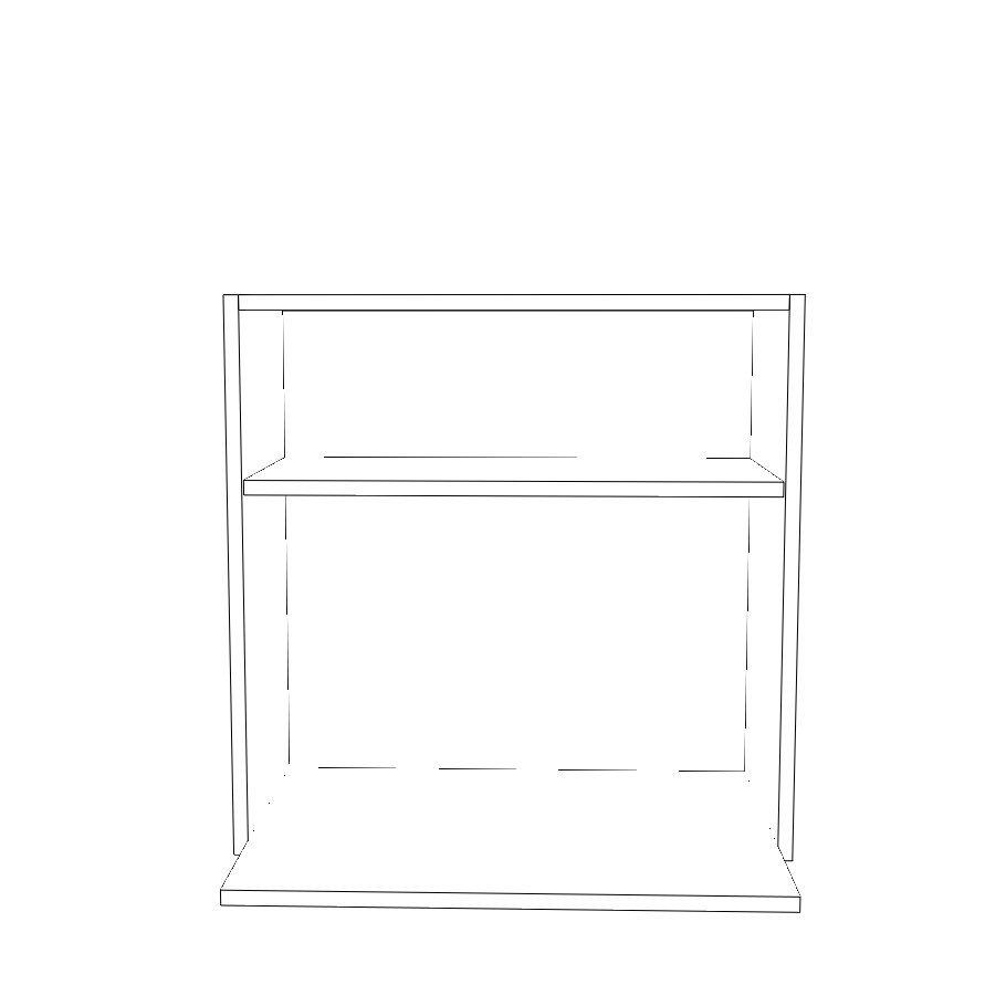 24" Wide x 24" High Microwave Cabinet - (White Cabinet Boxes - Thermofoil Doors)