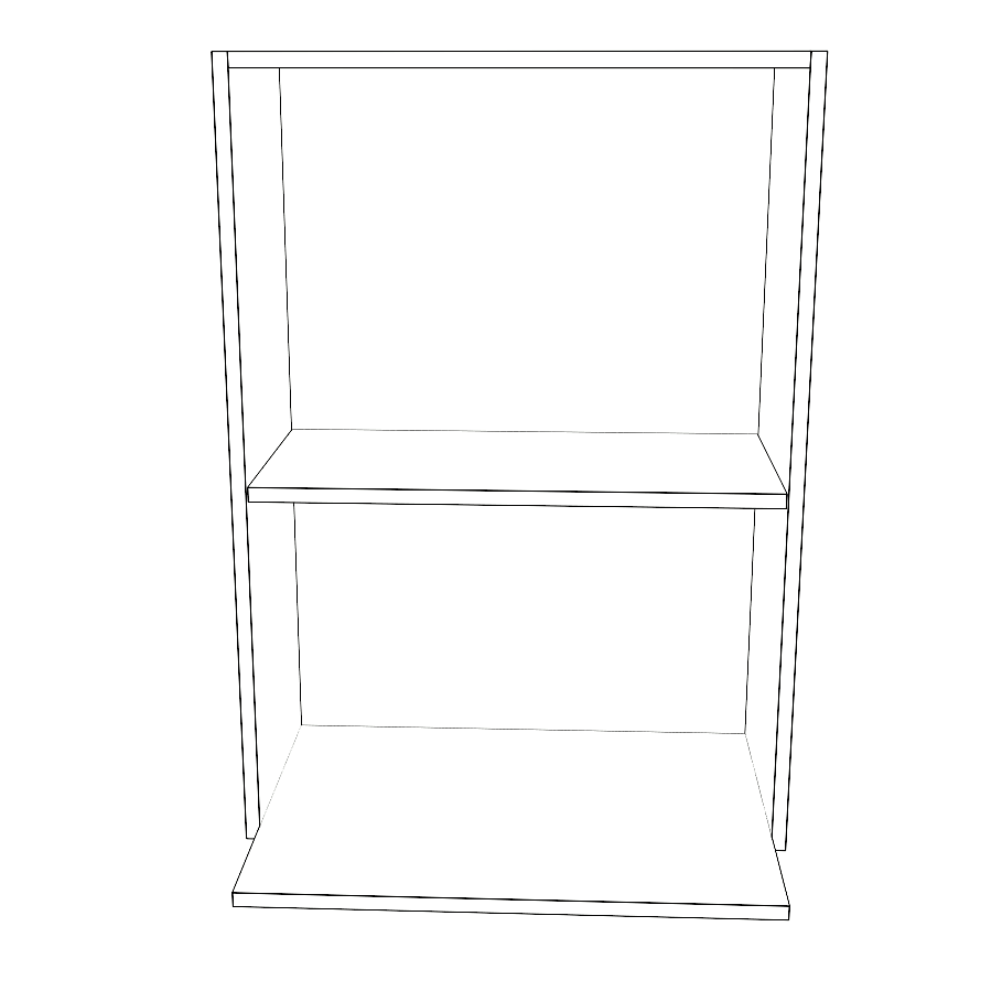 24" Wide x 34" High Microwave Cabinet - (White Cabinet Boxes - Thermofoil Doors)