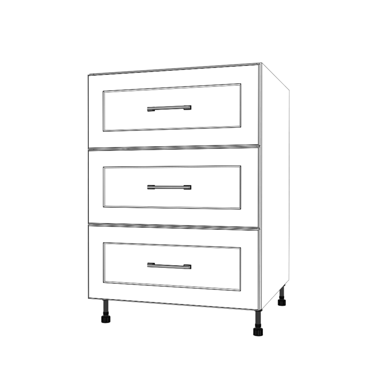 24" Wide Drawer Cabinet - (White Cabinet Boxes - Painted Doors)