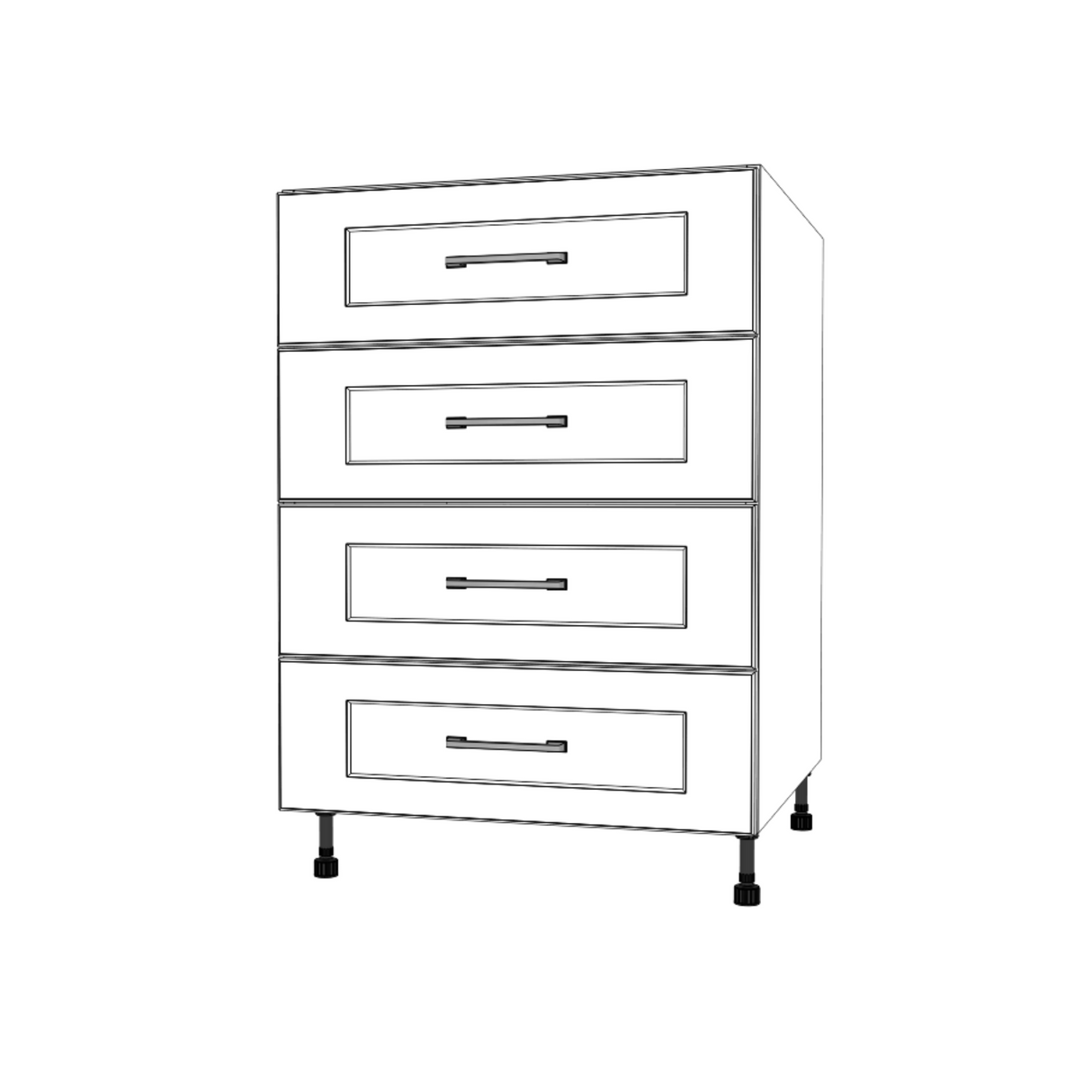 24" Wide Drawer Cabinet - (White Cabinet Boxes - Painted Doors)