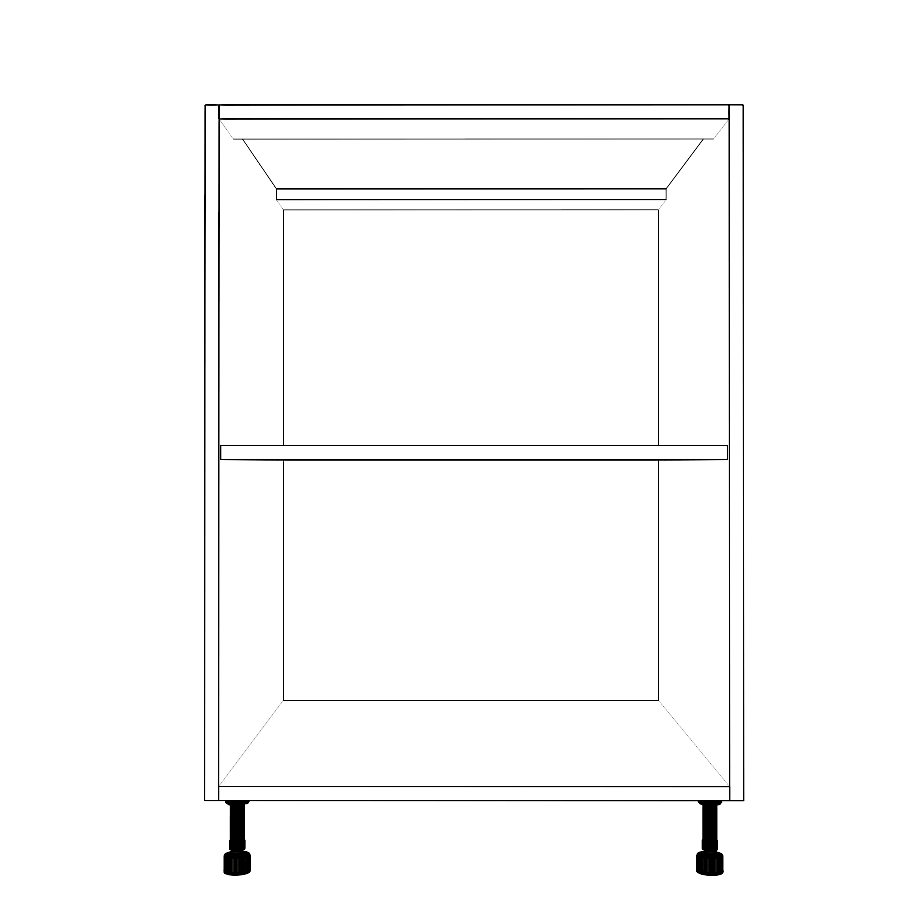 24" Wide Base Cabinet - (White Cabinet Boxes - Thermofoil Doors)