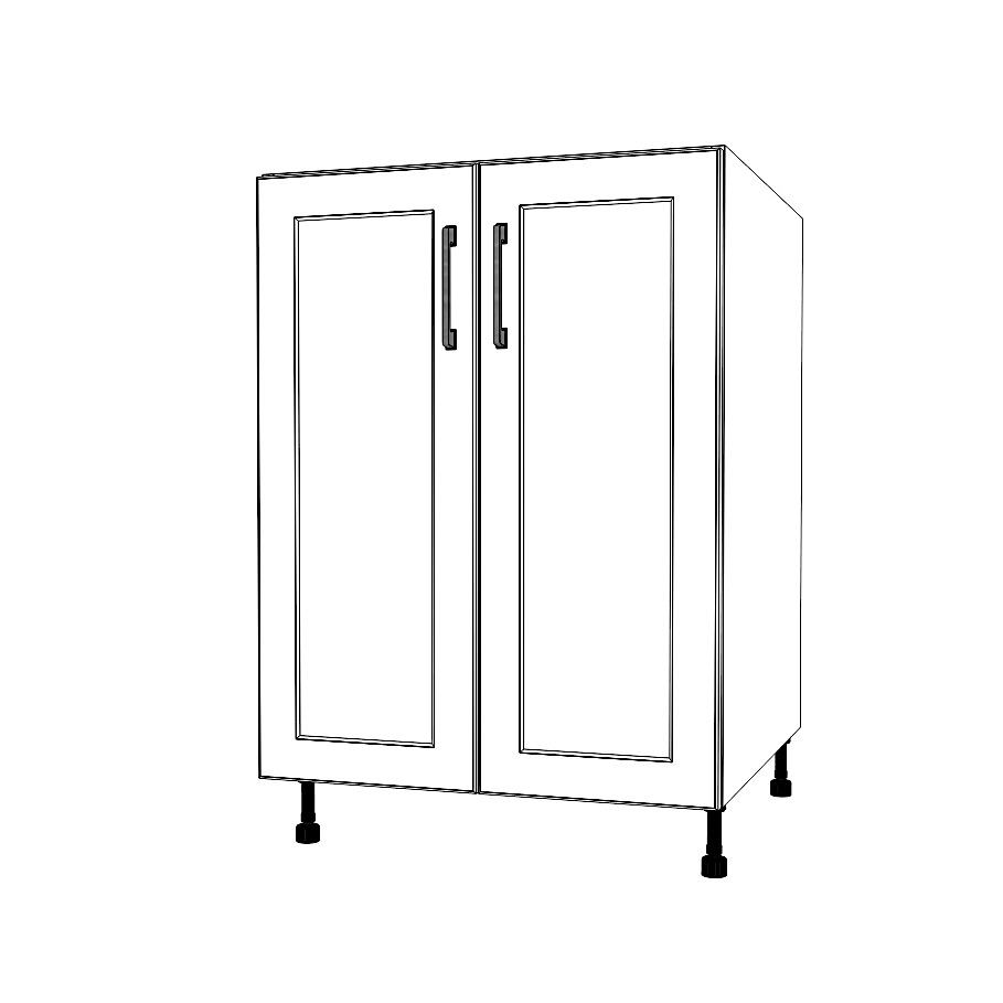 24" Wide Base Cabinet - (White Cabinet Boxes - Painted Doors)