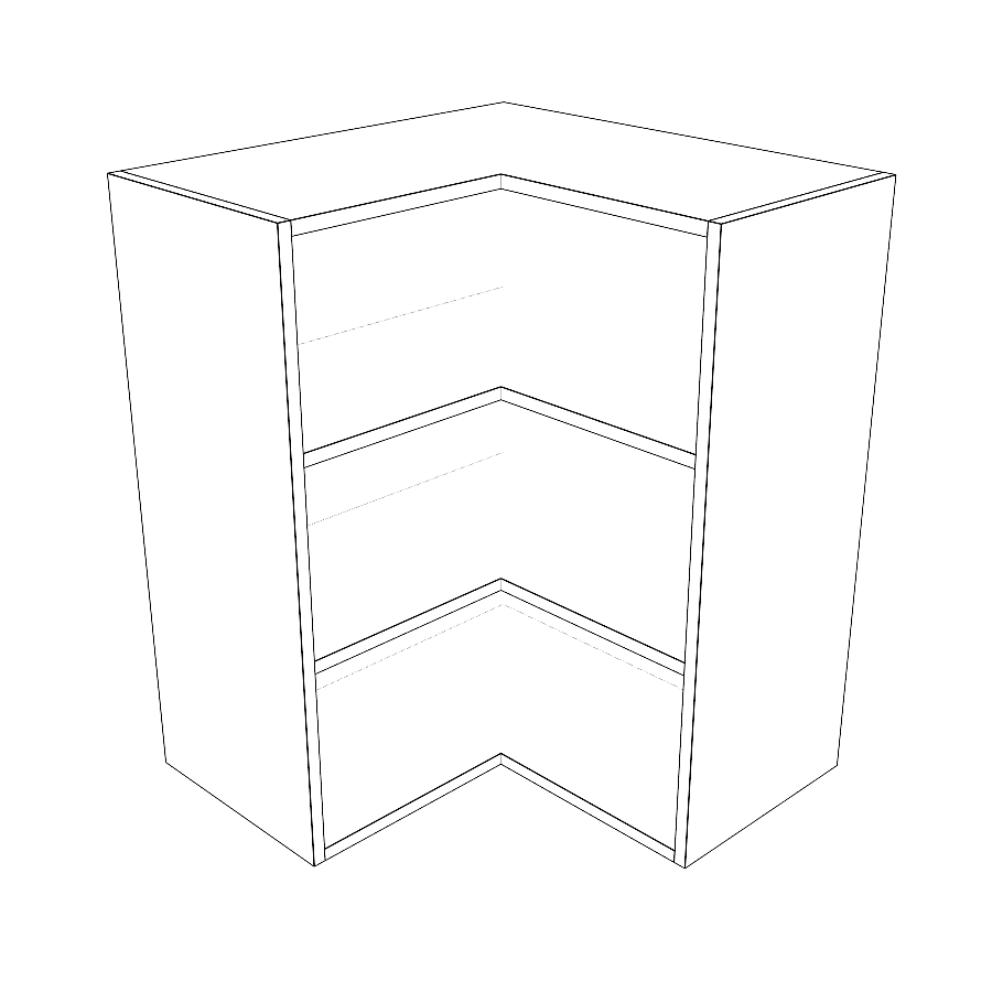 24x24" Wide x 30" High Corner Wall Cabinet - (White Cabinet Boxes - Thermofoil Doors)