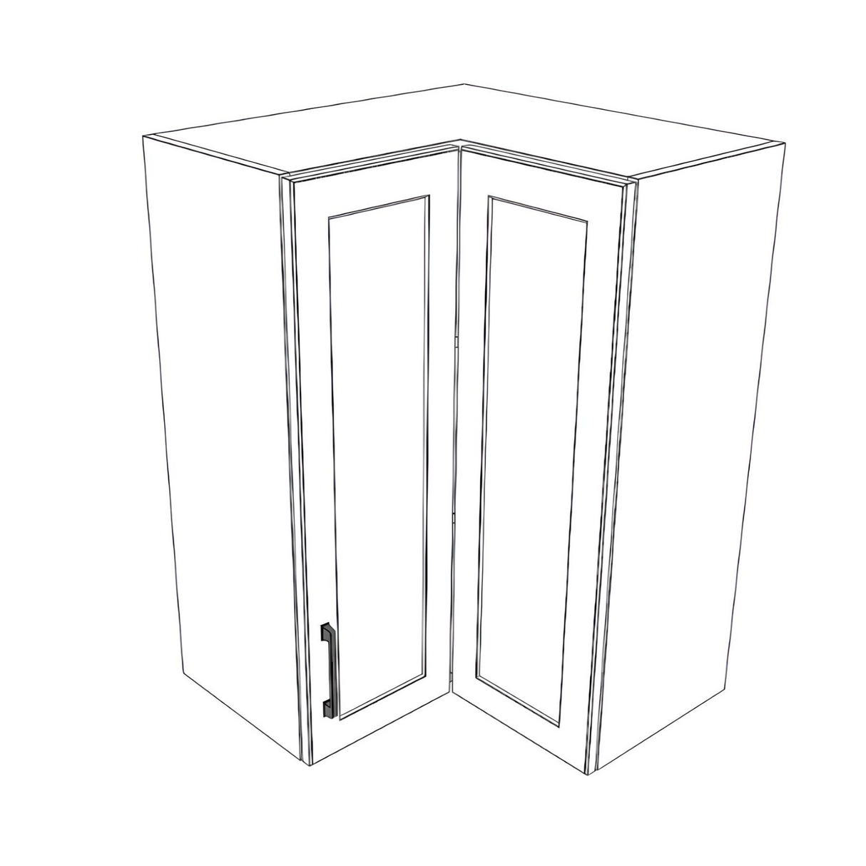 24x24" Wide x 34" High Corner Wall Cabinet - (White Cabinet Boxes - Painted Doors)