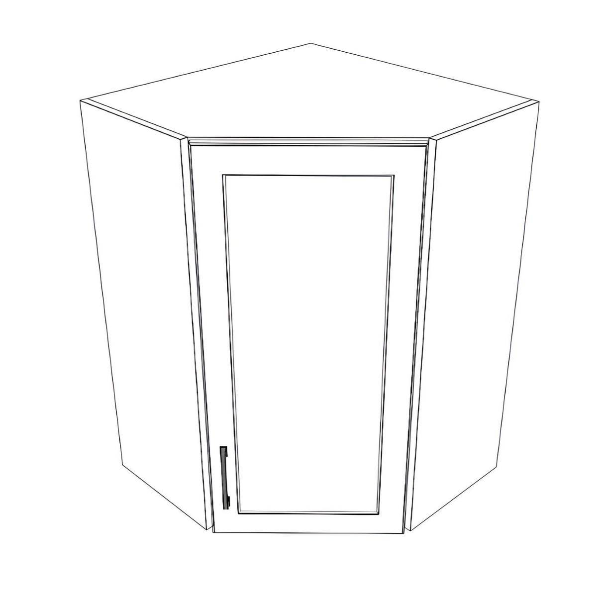 24x24" Wide x 34" High Corner Wall Cabinet - (White Cabinet Boxes - Painted Doors)