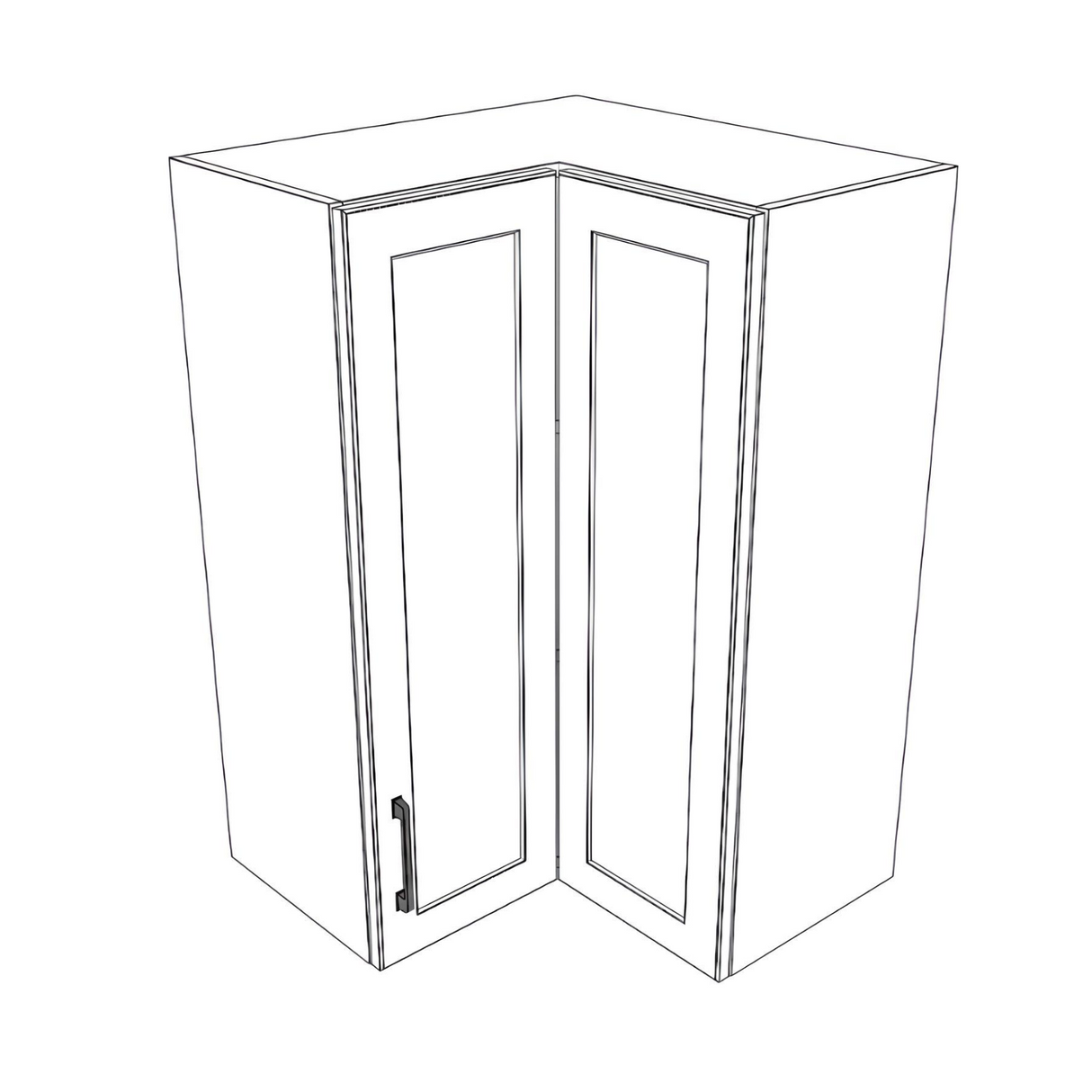 24x24" Wide x 36" High Corner Wall Cabinet - (White Cabinet Boxes - Painted Doors)