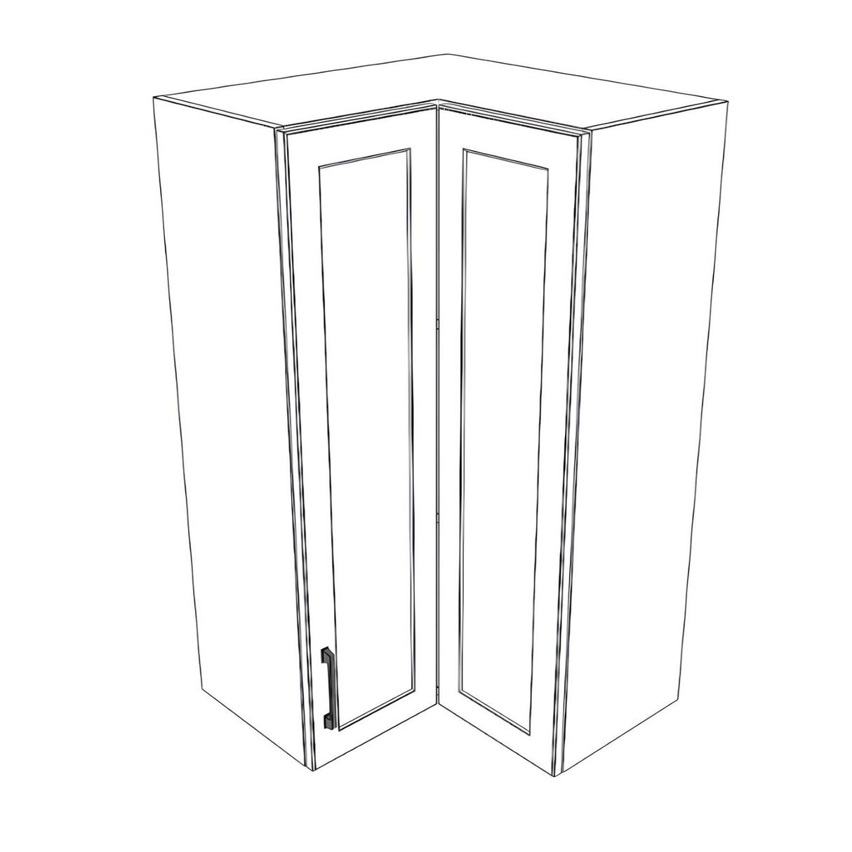24x24" Wide x 42" High Corner Wall Cabinet - (White Cabinet Boxes - Painted Doors)