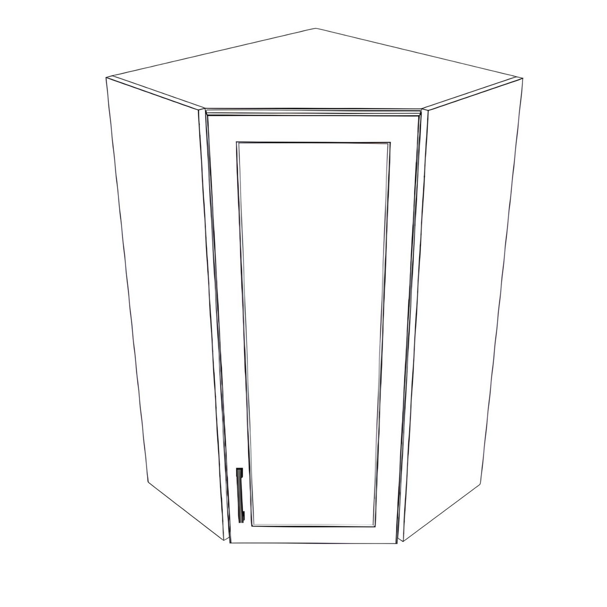 24x24" Wide x 42" High Corner Wall Cabinet - (White Cabinet Boxes - Painted Doors)