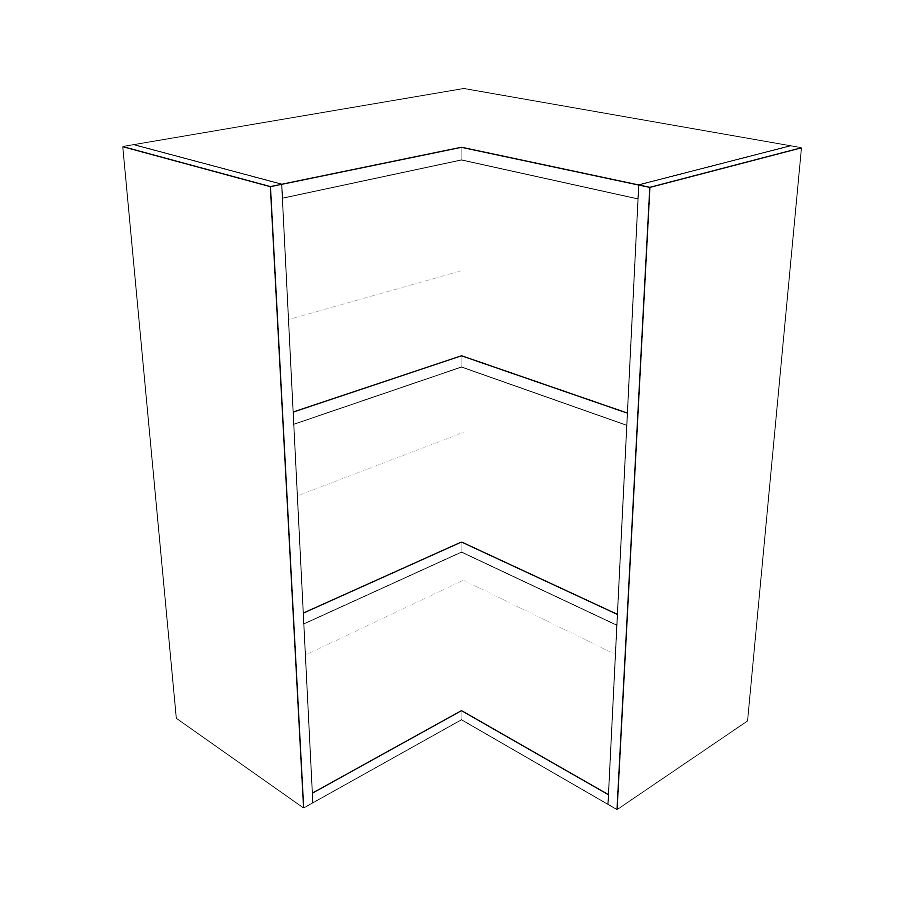 24x24" Wide x 34" High Corner Wall Cabinet - (White Cabinet Boxes - Thermofoil Doors)