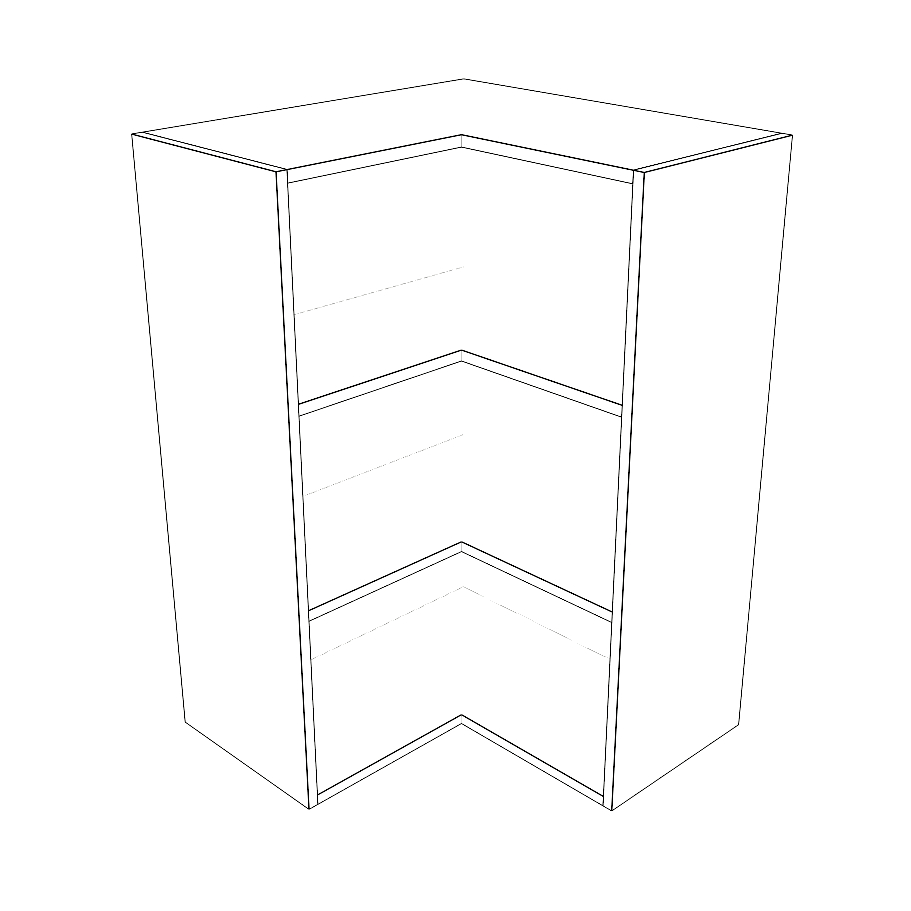 24x24" Wide x 36" High Corner Wall Cabinet - (White Cabinet Boxes - Thermofoil Doors)
