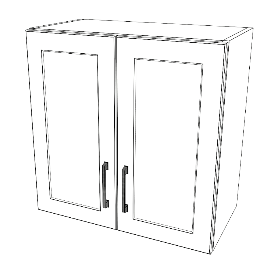 24" Wide x 24" High Wall Cabinet - (White Cabinet Boxes - Painted Doors)