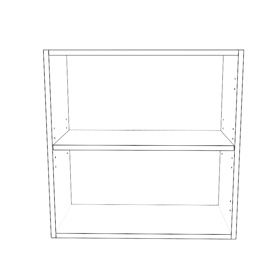 24" Wide x 24" High Wall Cabinet - (White Cabinet Boxes - Thermofoil Doors)