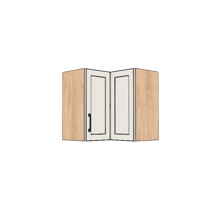 24x24" Wide x 24" High Corner Wall Cabinet - (Ply Wood Boxes - Thermofoil Doors)