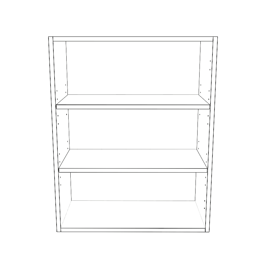 24" Wide x 30" High Wall Cabinet - (White Cabinet Boxes - Thermofoil Doors)