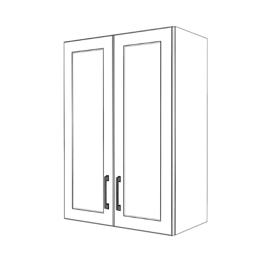24" Wide x 34" High Wall Cabinet - (White Cabinet Boxes - Thermofoil Doors)
