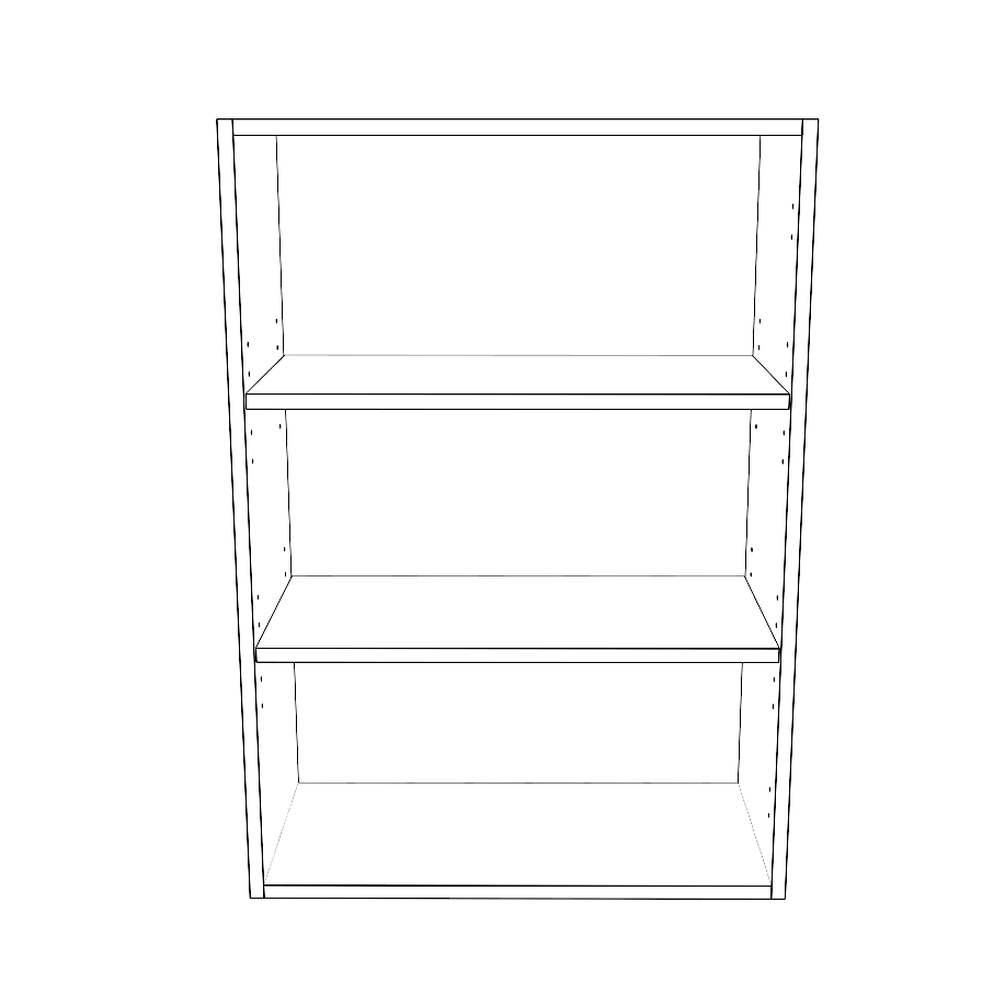 24" Wide x 34" High Wall Cabinet - (White Cabinet Boxes - Painted Doors)