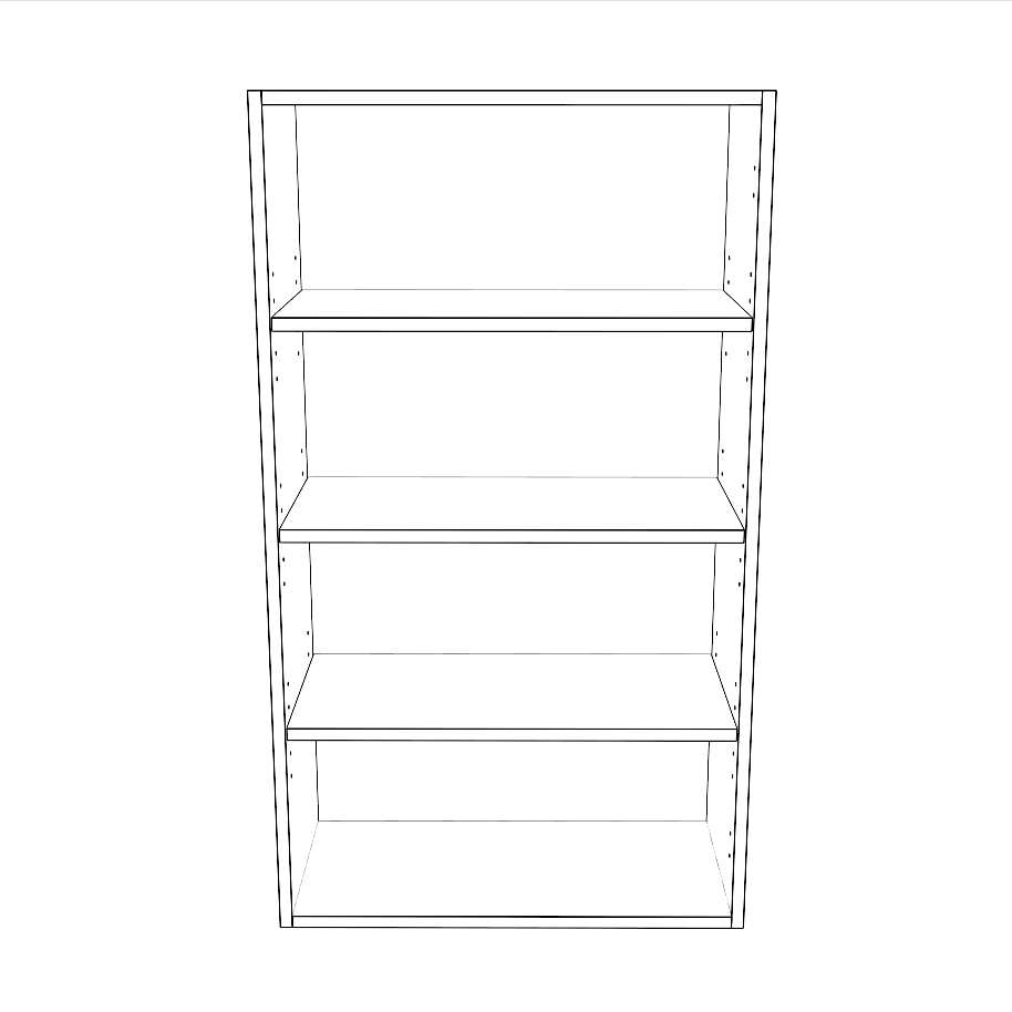 24" Wide x 42" High Wall Cabinet - (White Cabinet Boxes - Thermofoil Doors)