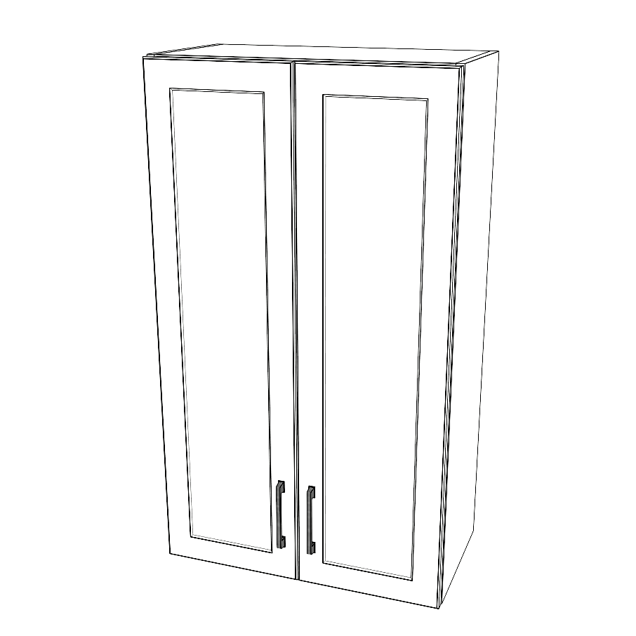 24" Wide x 42" High Wall Cabinet - (White Cabinet Boxes - Painted Doors)